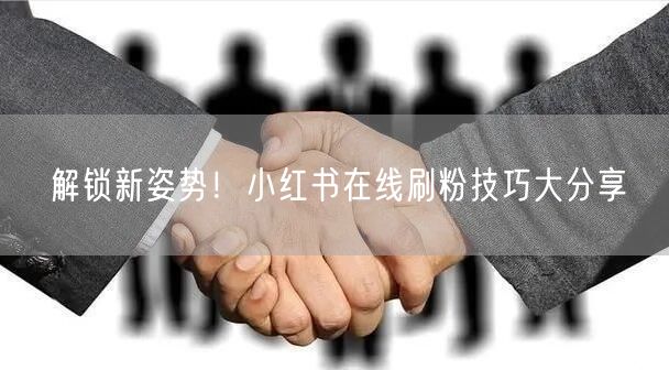 解锁新姿势!小红书在线刷粉技巧大分享