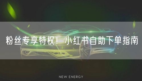 粉丝专享特权!小红书自助下单指南