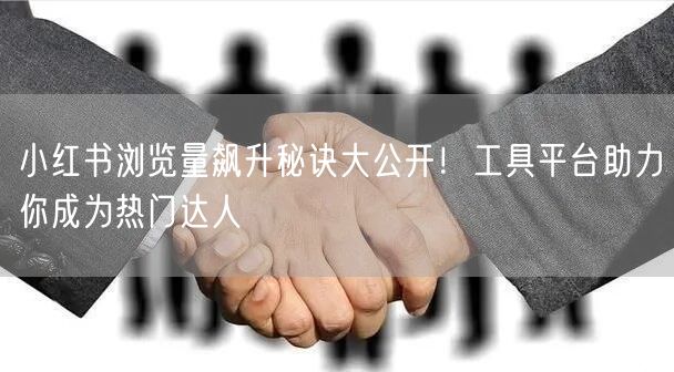 小红书浏览量飙升秘诀大公开!工具平台助力你成为热门达人
