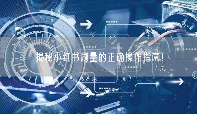 揭秘小红书刷量的正确操作指南!