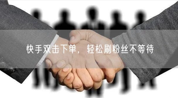 快手双击下单,轻松刷粉丝不等待