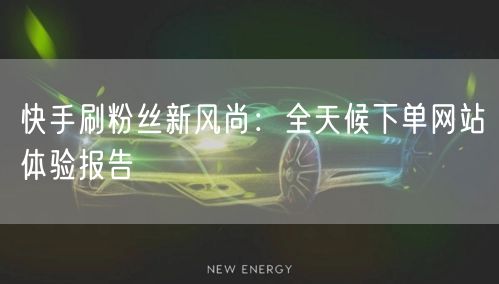 快手刷粉丝新风尚:全天候下单网站体验报告